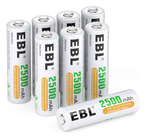 Ebl Bateras Recargables Aa De 1.2 V Y 2500 Mah De Alto Rendi