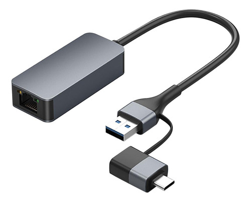 Adaptador Usb C Para Ethernet 2 Em 1 Conversor De Rede