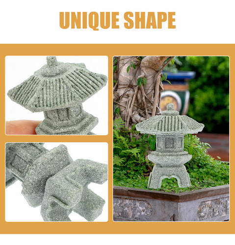 Minilinterna De Piedra Con Forma De Estatua De Pagoda, 2 Uni