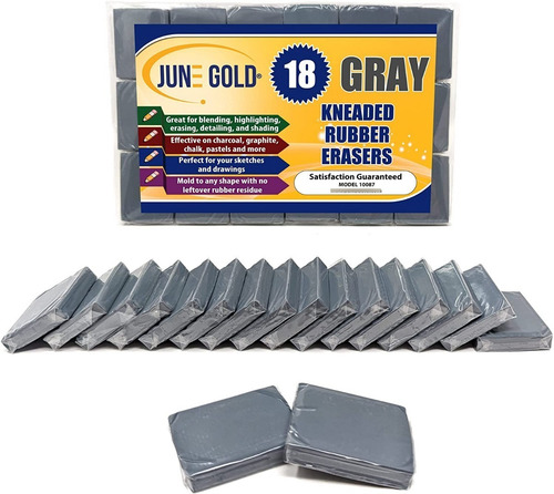 Goma Moldeable Borrador Pastel Grafito Carboncillo Caja 18pz