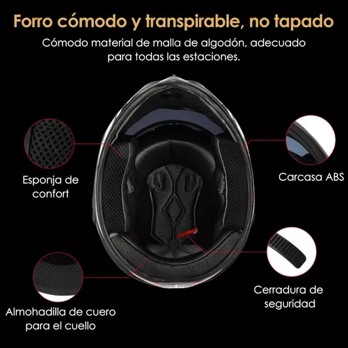  Cascos modulares para moto con visera para hombre, para mujer,  con visera solar para otras cámaras de acción y ciclismo, accesorios de  disparo, C, M, para scooter. : Automotriz