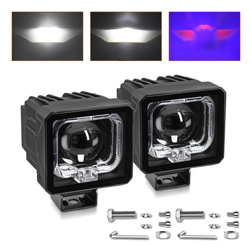 M12 Square Hd Gran Lente Luz Tangencial De Alta Potencia Negro