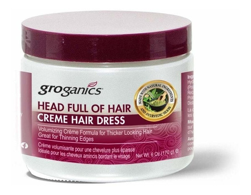 Groganics Cabeza Con Cabello, 6 Onzas, Paquete De De 1