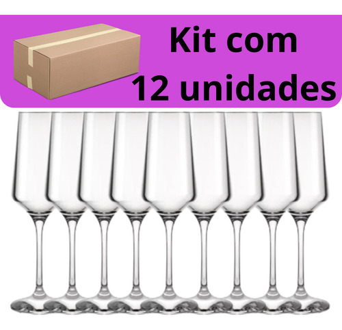 Jogo De Taças Champagne Brunello Nadir 12 Uni 225ml Kit Cj