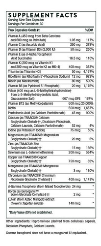 Multivitamínico Thorne Basic Nutrients 2/dia 60 Cápsulas