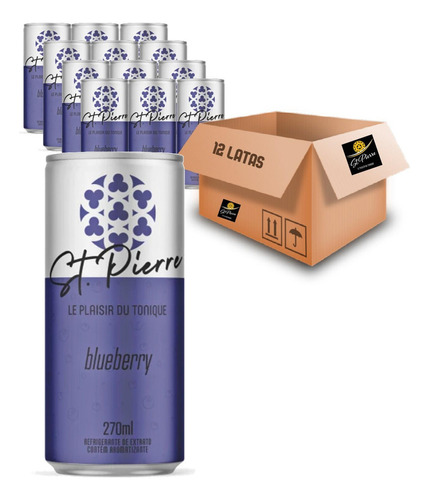 Kit Com 12un Refrigerante De Blueberry St Pierre 270ml