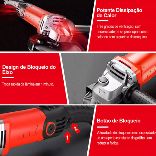Esmerilhadeira Angular 3 em 1 - Com Lixadeira, Furadeira e Motosserra, Versátil e Potente para Uso Profissional | lichadelira esmerilhadeira | esmerilhadeira lixadeira