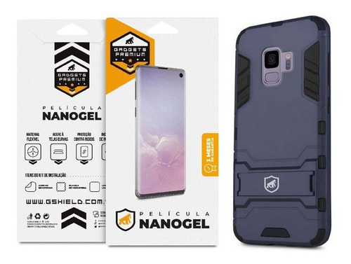 Kit Capa Armor E Película Nano Gel Dupla Galaxy S9 - Gshield