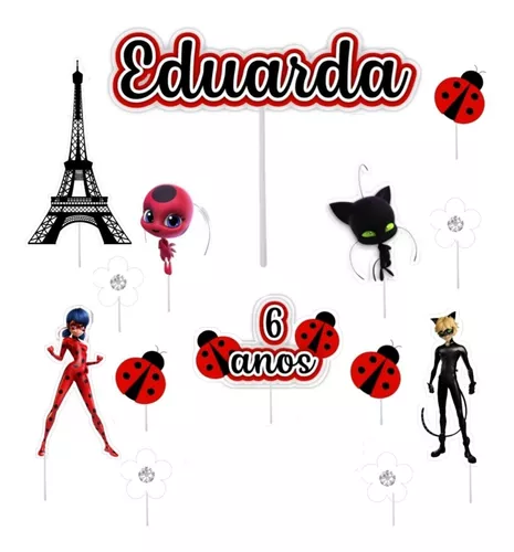 Topo de Bolo para Imprimir LadyBug