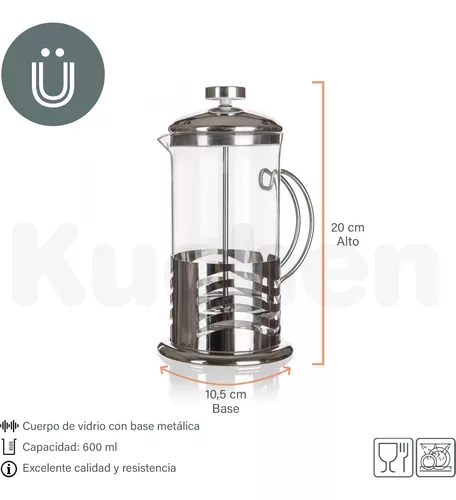 Prensa Francesa Metálica 600 ml – Kitchen Center