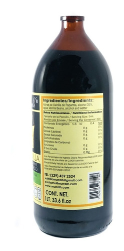 Imagen 2 de 4 de Extracto De Vainilla De Papantla 100% Natural 1 Litro
