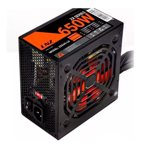 Fuente de alimentación para PC LNZ ZX Series ZX650-LS 650W negra 115V/230V