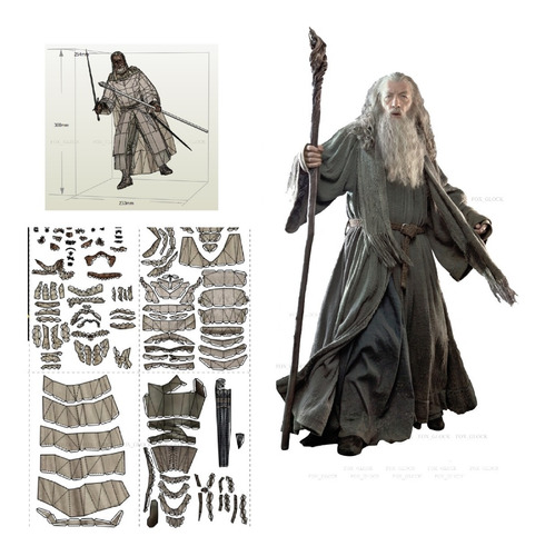 Gandalf El Señor De Los Anillos Figura Papercraft