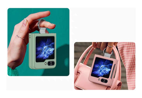 Funda Rigida Color Con Anillo Para Samsung Galaxy Z Flip 4 5