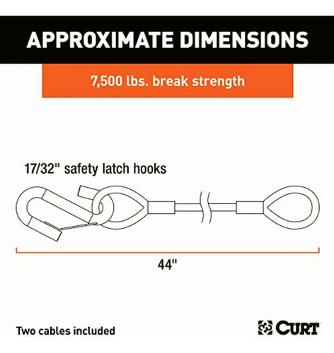 Curt 80176 Cables De Seguridad Para Remolque Con