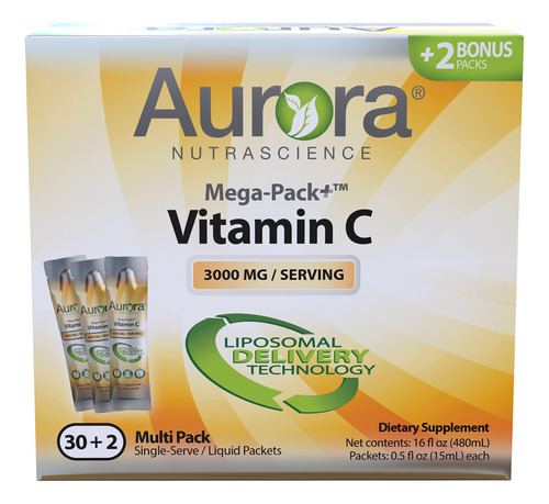 Aurora Nutrascience Mega-pack+ Vitamina C Liposomal, 3,000 M