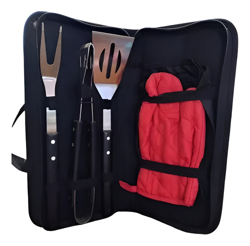 Estuche Para Asar Bbq De Acero Inoxidable Con Guante