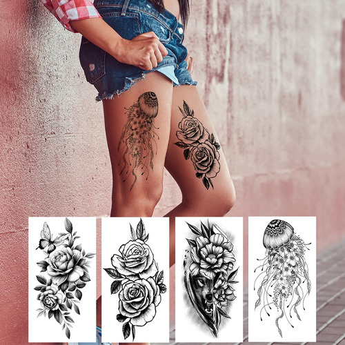 Tatuajes Temporales 3d Flores 72 Hojas Para Mujeres Color Nombre Del Diseño