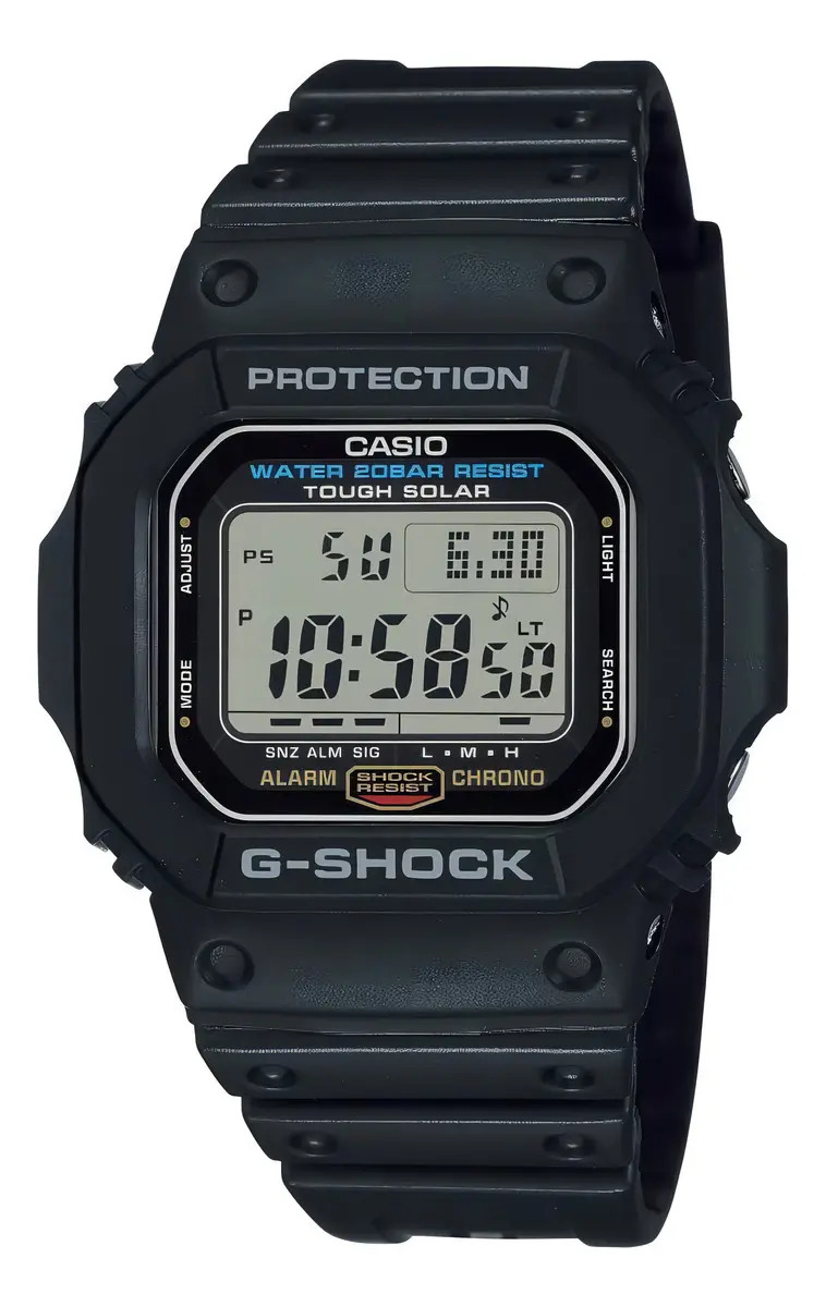 Relógio de Pulso Digital Casio G-Shock G-5600UE-1DR Resina Preto Fundo Claro Solar Prova Dágua