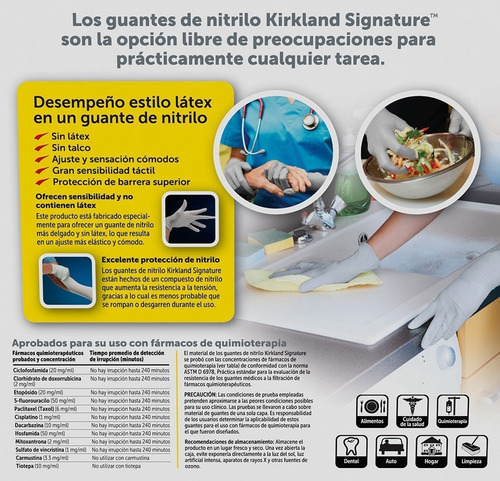 Guantes De Nitrilo Tamaño Grande 1 Caja 200 Piezas Kirkland