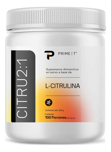 Citrulina Malato Pura CITRU2:1 Primetech, 300 gramos, resistencia y fortaleza pre entreno durante el deporte con suplemento de citrulina malato