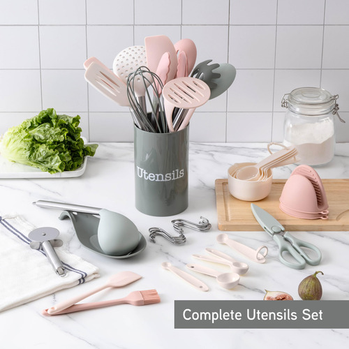 Juego De Utensilios De Cocina Cook Con Silicona De Color, 38