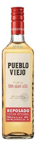 Pack De 4 Tequila Pueblo Viejo Reposado 1 L