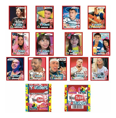 Youtubers 2000 Cartinhas = 500 Envelope Cards Carta