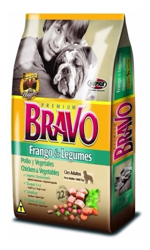 Ração Premium Bravo Frango E Legumes C/ Nuggets 8 Kg