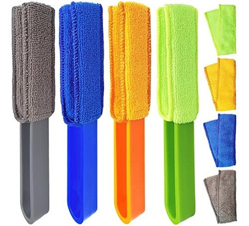 Paquete De 4 Plumeros Para Persianas, Con 4 Fundas De Microf