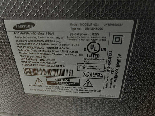 Imagen 2 de 4 de Tv Samsung Curvo Para Repuesto De 55 Pulgadas
