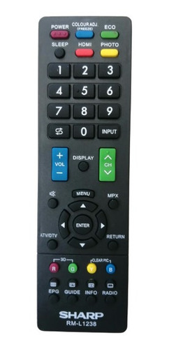 Control Remoto Universal Smart Tv, Lcd, Led Sharp Rml1238