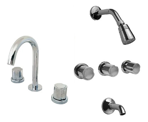 Imagen 2 de 10 de Juego Baño Sanitarios Piazza Espejo Vanitory Deck Griferia