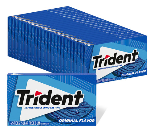 Trident Goma De Mascar Sin Azúcar Sabor Original, 14 Unida.