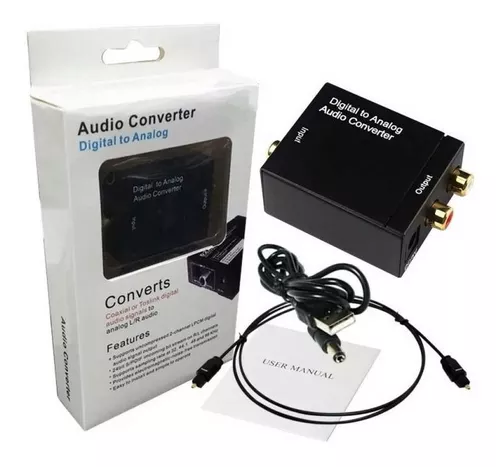 Conversor Audio Digital A Rca Aux Cable Optico Digital 1 Mts