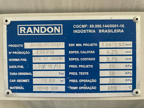 Imagem 4 de 7 de Carreta Tanque Randon 35.000 L - 04 Bocas - Ano 2013