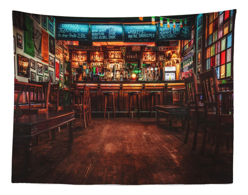 Loccor Tapiz Bar Nocturno 105 X 70  Estilo Vintage Irland