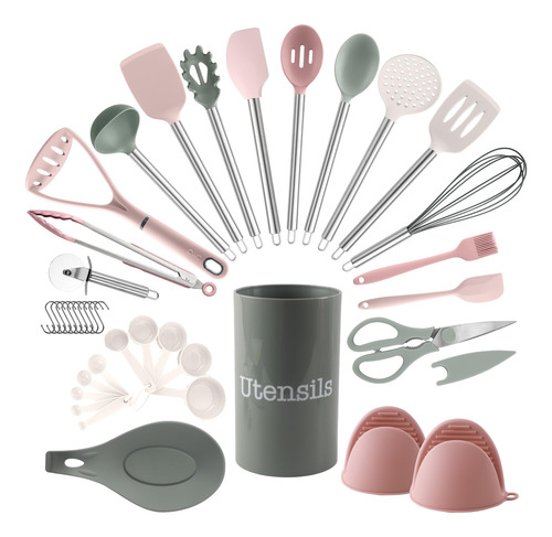 Juego De Utensilios De Cocina Cook Con Silicona De Color, 38