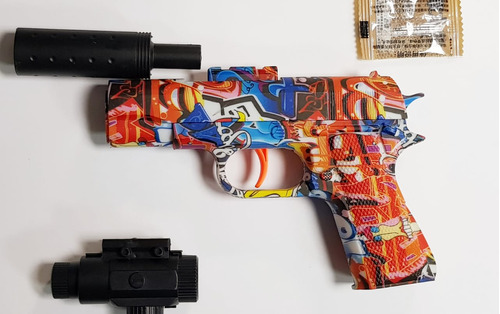 Pistola Juguete Color Lanzador Hidrogel Semiauto + Municione