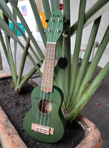 Ukulele Sopranino Acustico Keiki Ortega Guitars Y Plumillas Color Verde