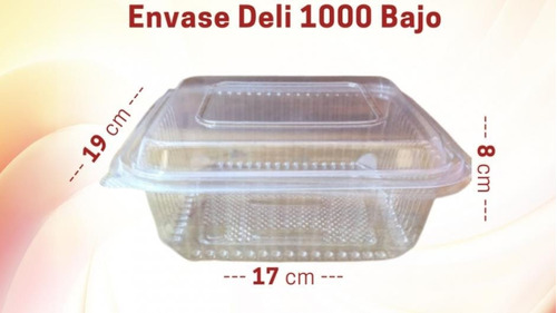 Envase Contenedor Pet Cierre Plus 1000 Bajo Maxiplas Bulto