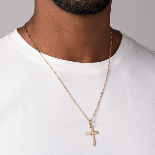 Pingente Cruz Banhado A Ouro 542843 Rommanel Cor Dourado