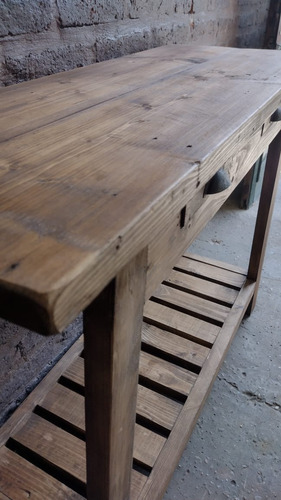 Imagen 5 de 10 de Mesa Arrime Vanitory Madera Reciclada Pino Canadiense