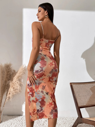 Vestido Fiesta Elegante Mujer Shein Coctel Tajo En La Pierna