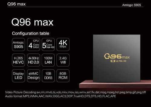 Tv Box Android 14.0 Smart Tv Q96 Max 4k Ultra Hd Streaming