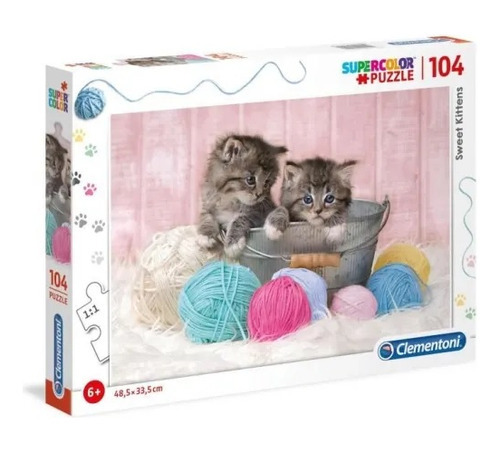 Juego De Mesa Puzzle 104 Piezas Dulces Gatitos