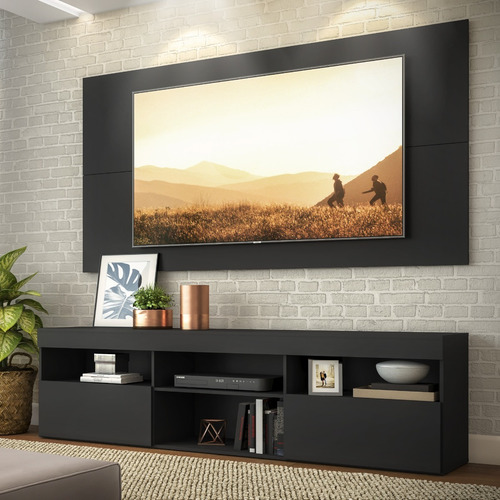Imagen 4 de 5 de Rack Con Panel California Para Tv Hasta De 65 Pulgadas Negro