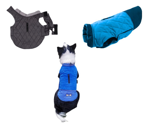Marben Pets® Chaqueta Reversible Impermeable Azul Small