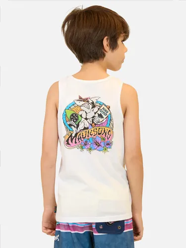 Polera S/m Felix Blanco Niño Maui And Sons