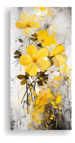 80x40cm Cuadro Decorativo Calida Paleta Amarillo Y Blanco Es